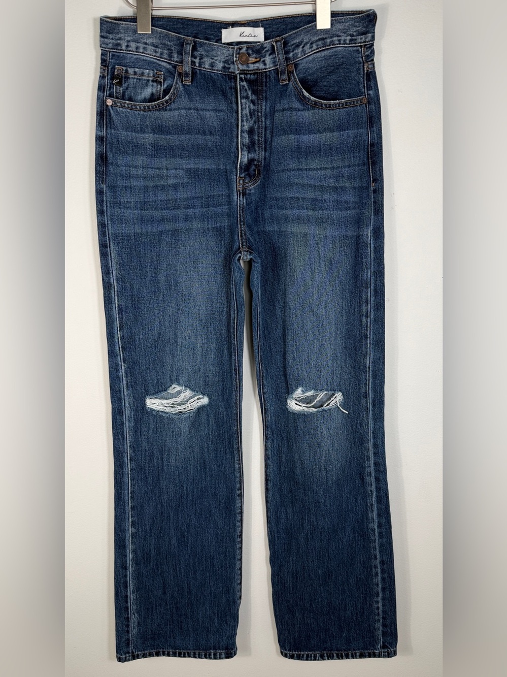 KanCan Dark Wash 90’s Ultra High Rise Wide Leg Flare Jean- Size 9 - Picture 2 of 9